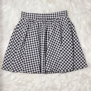 Gingham high waist circle mini skirt